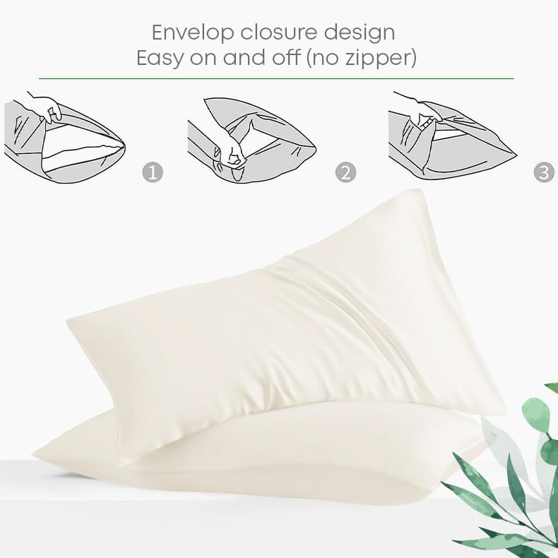 Beige Silk Pillowcases Pair