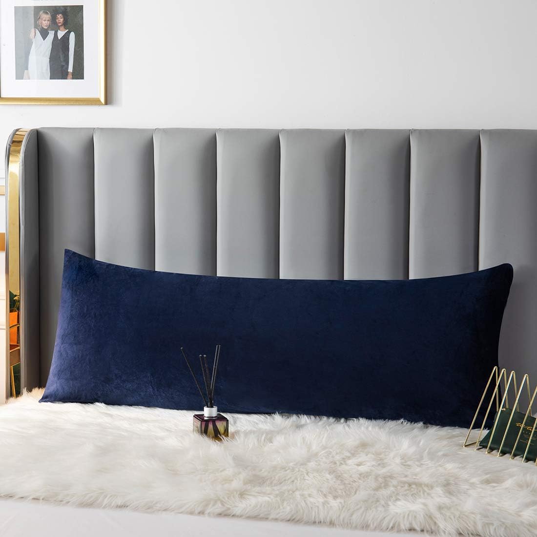 Navy Fleece Body Pillow