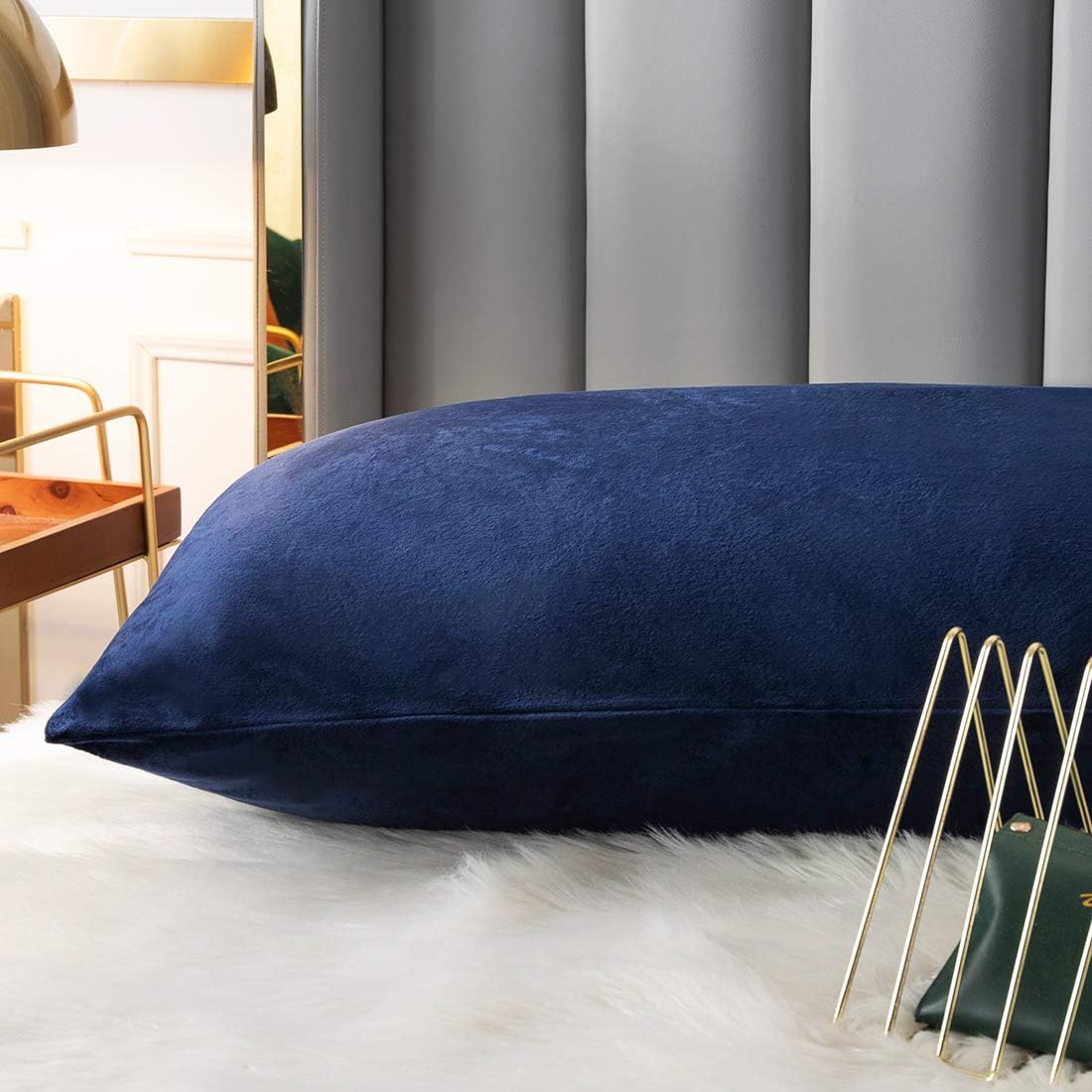 Navy Fleece Body Pillow