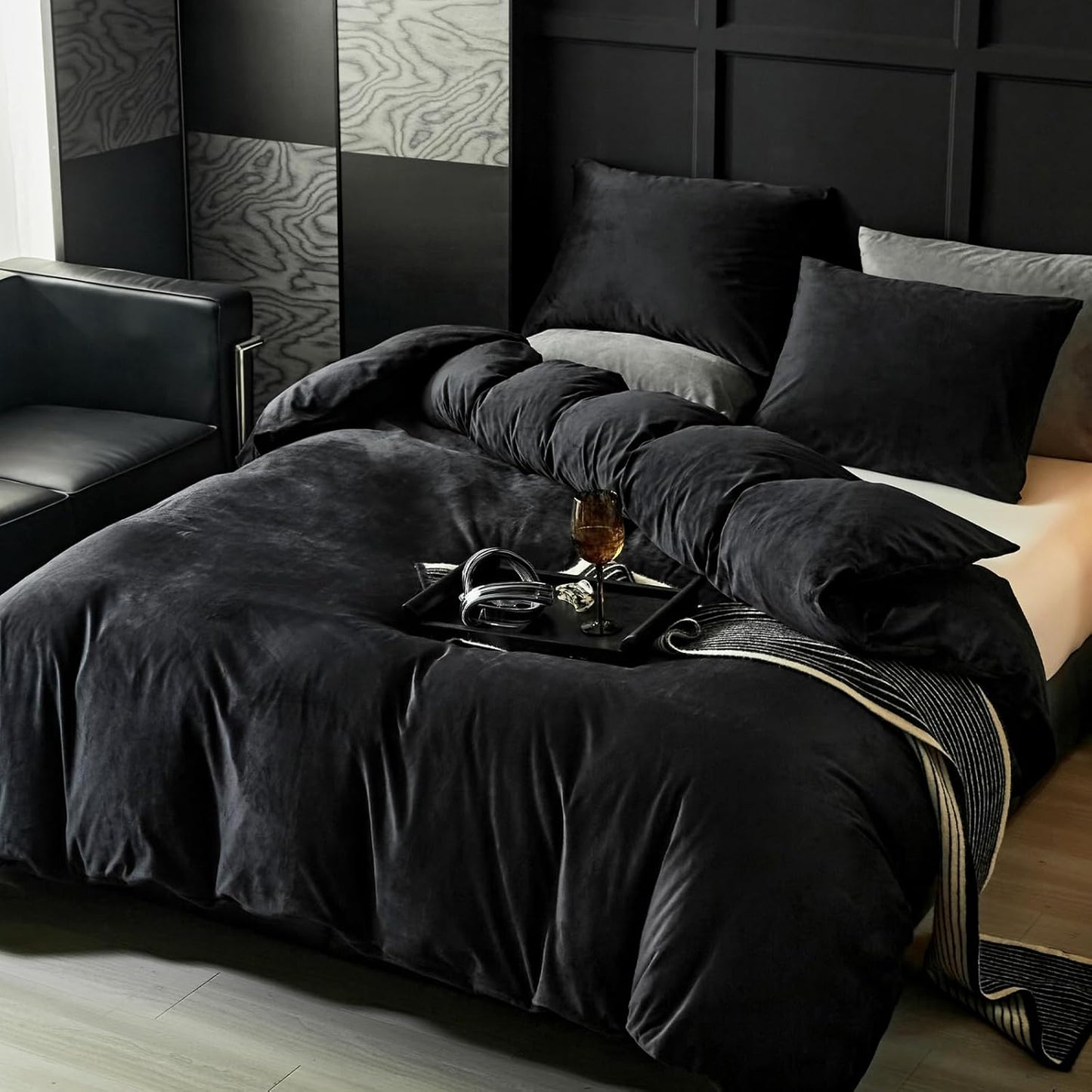 Black Velvet Duvet Set