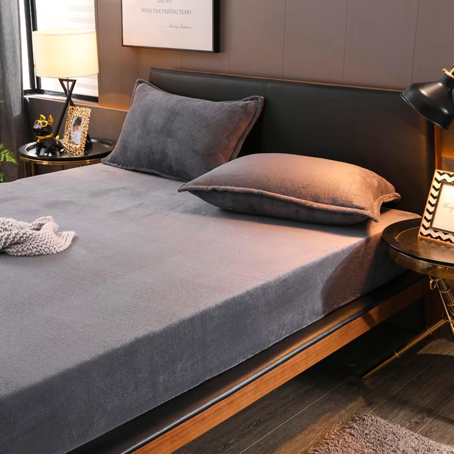 Charcoal Fleece Fitted Sheet