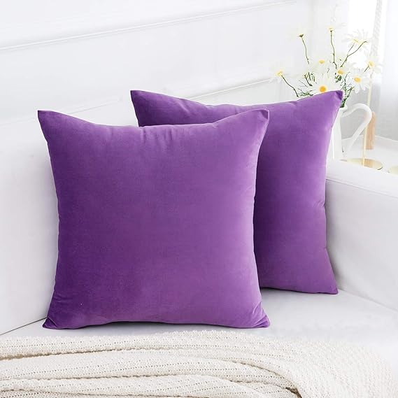Lilac Velvet Cushion Pair