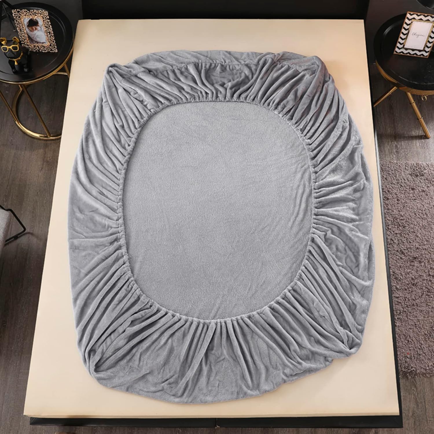 Silver Fleece Fitted Sheet
