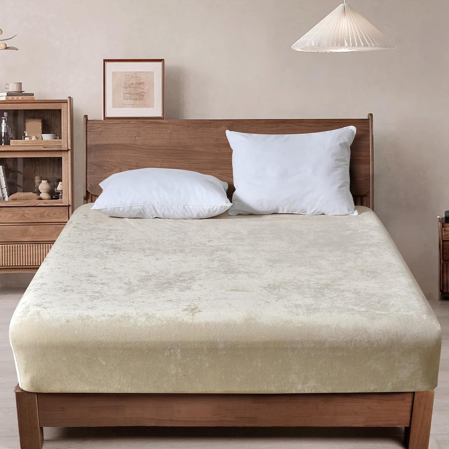 Beige Fleece Fitted Sheet