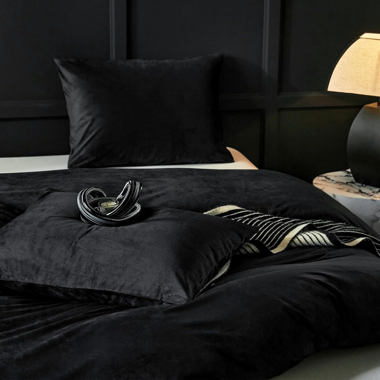 Black Velvet Duvet Set
