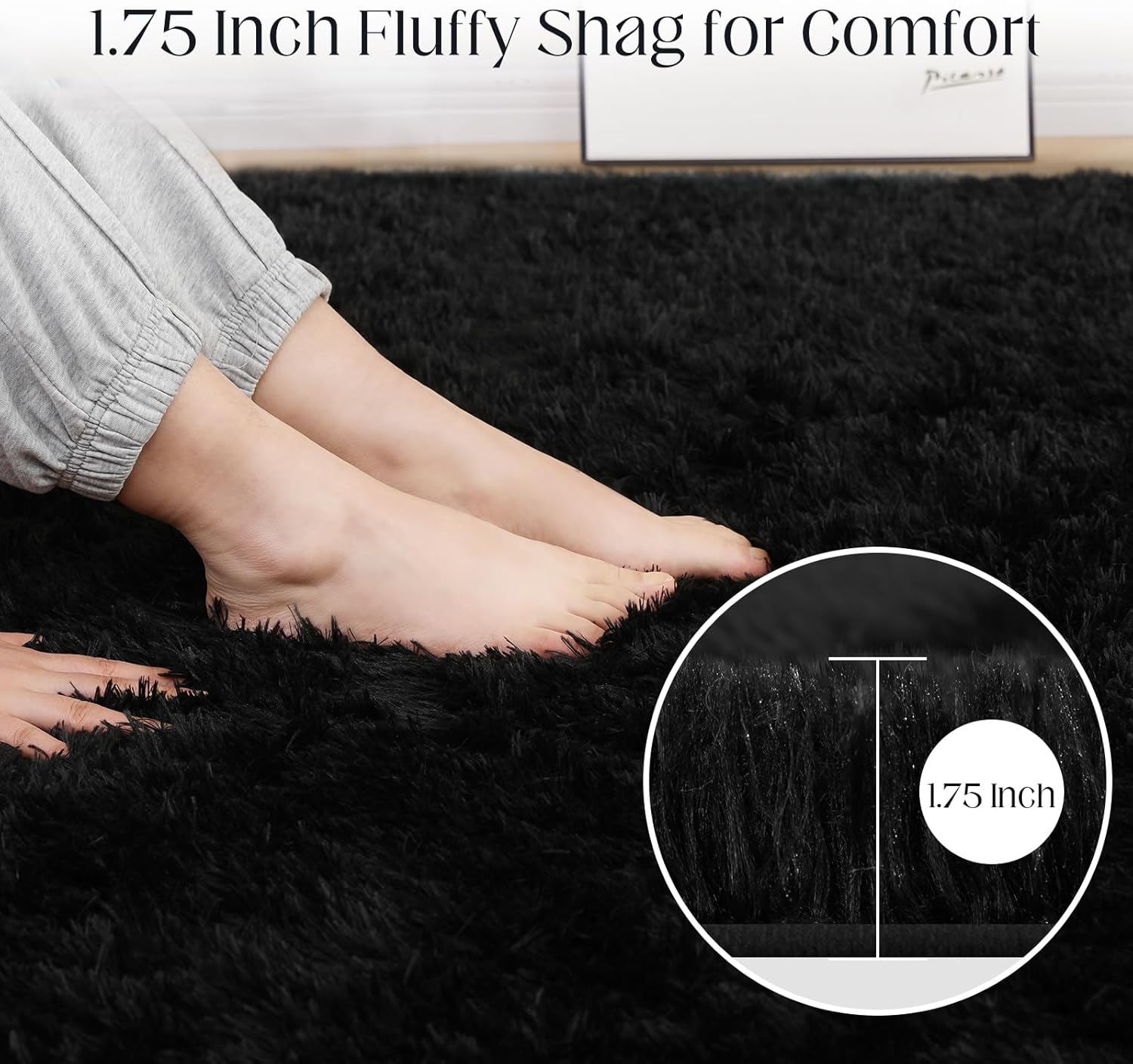 Black Shaggy Carpet