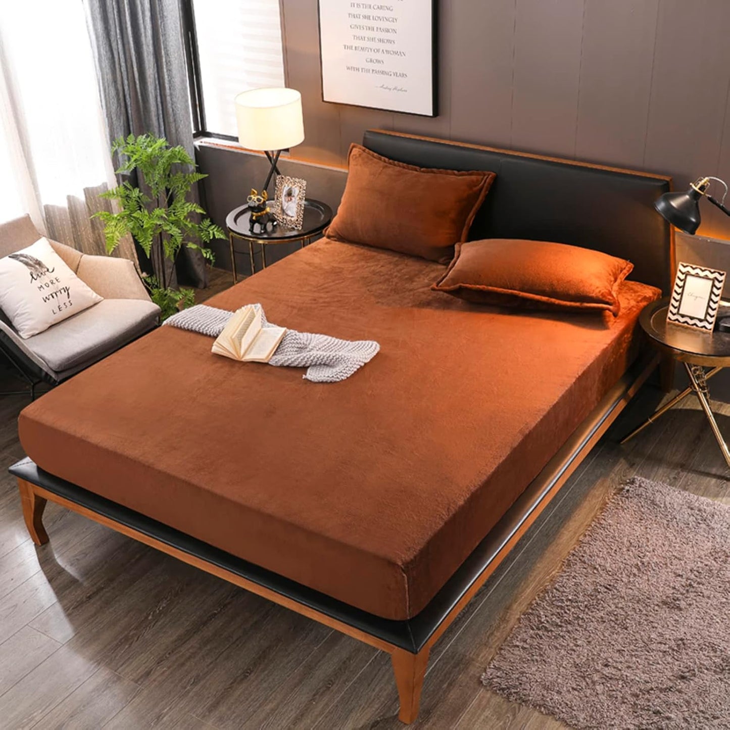 Coffee Fleece Fitted Sheet