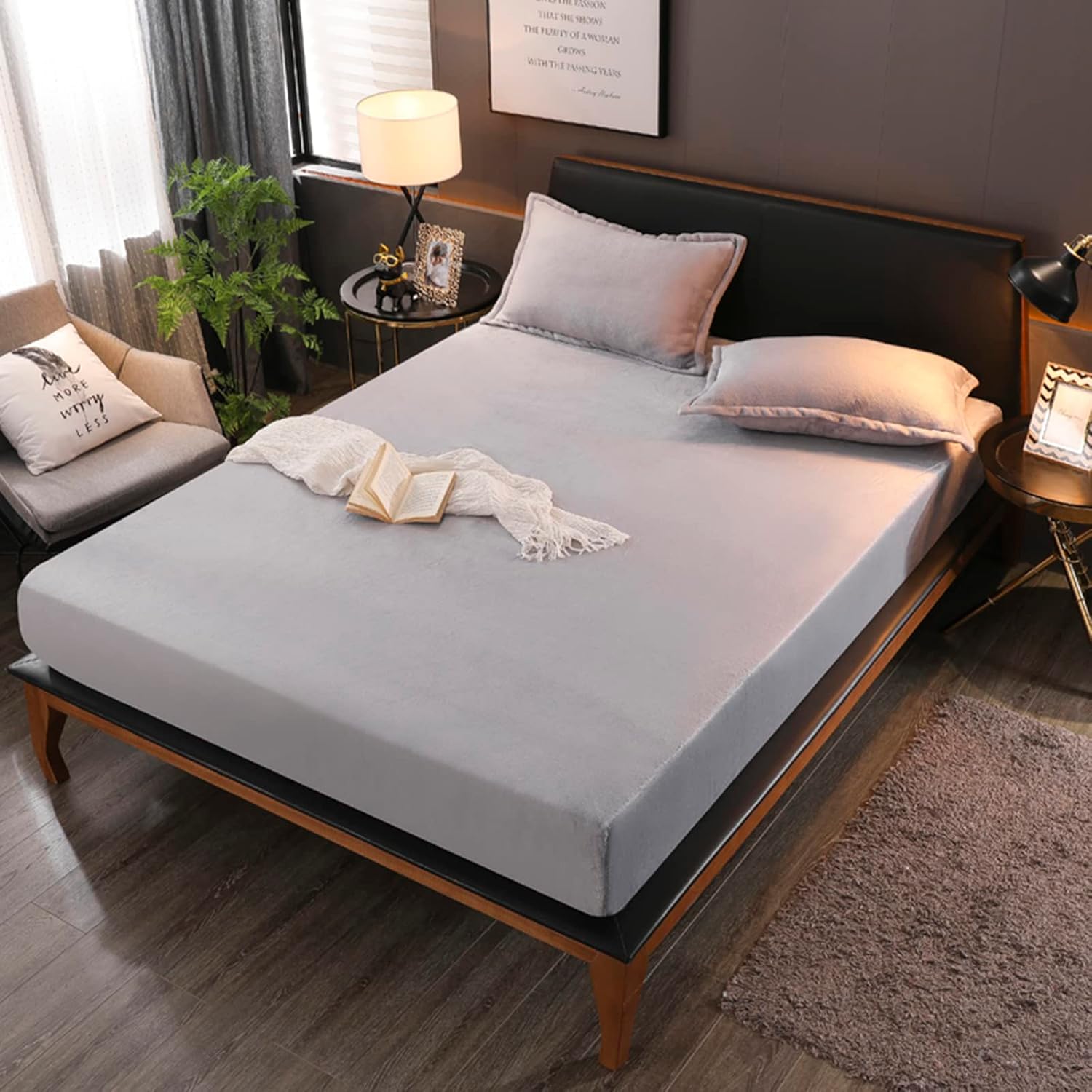 Silver Fleece Fitted Sheet