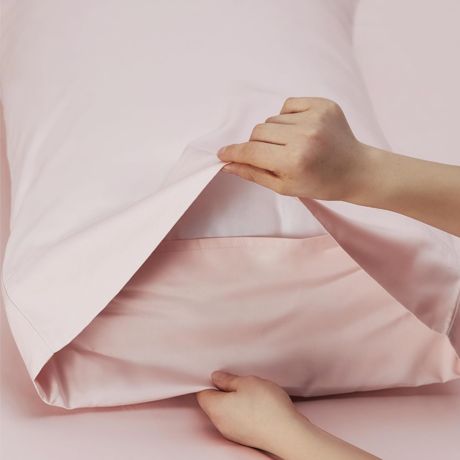 Tea Pink Satin Bed Set