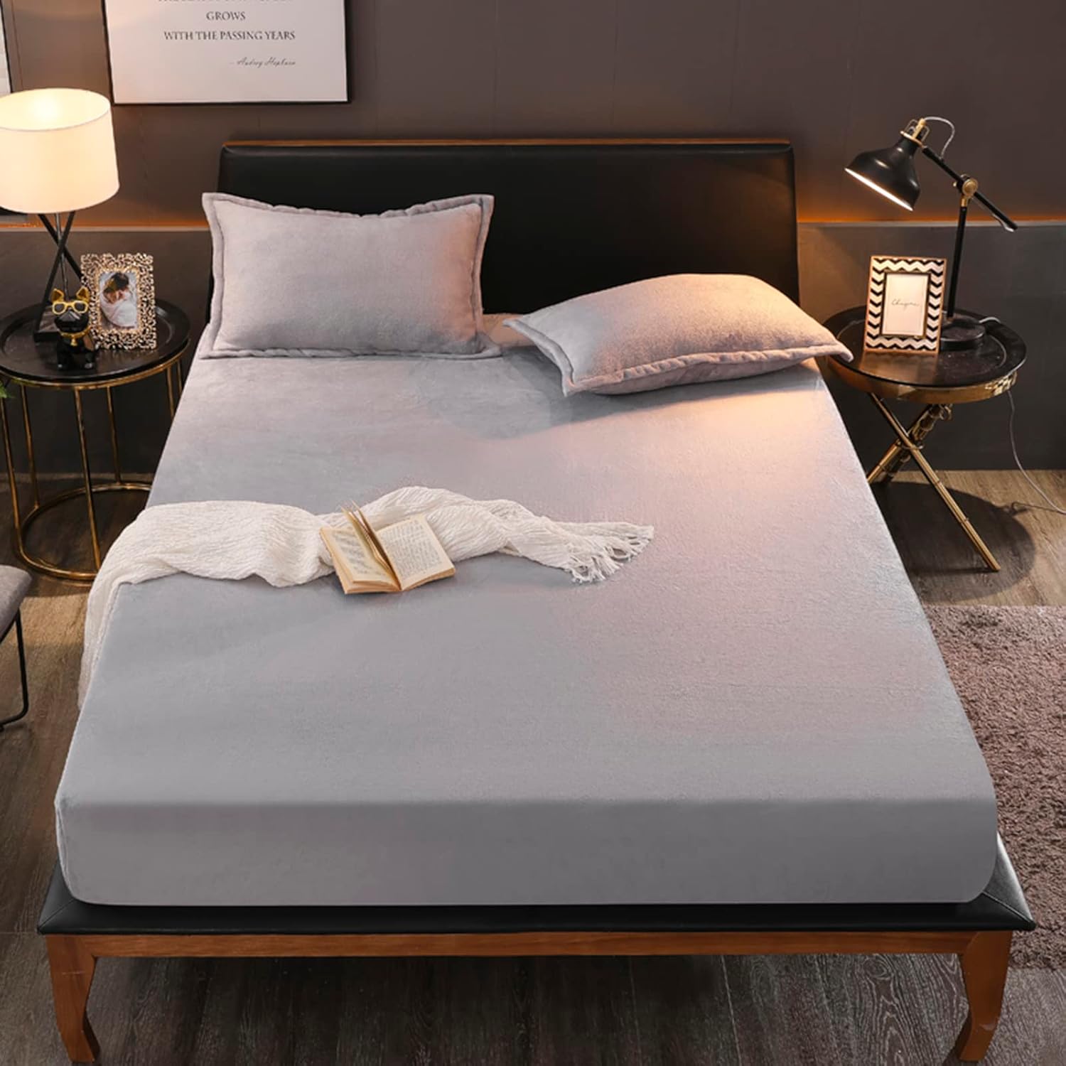Silver Fleece Fitted Sheet