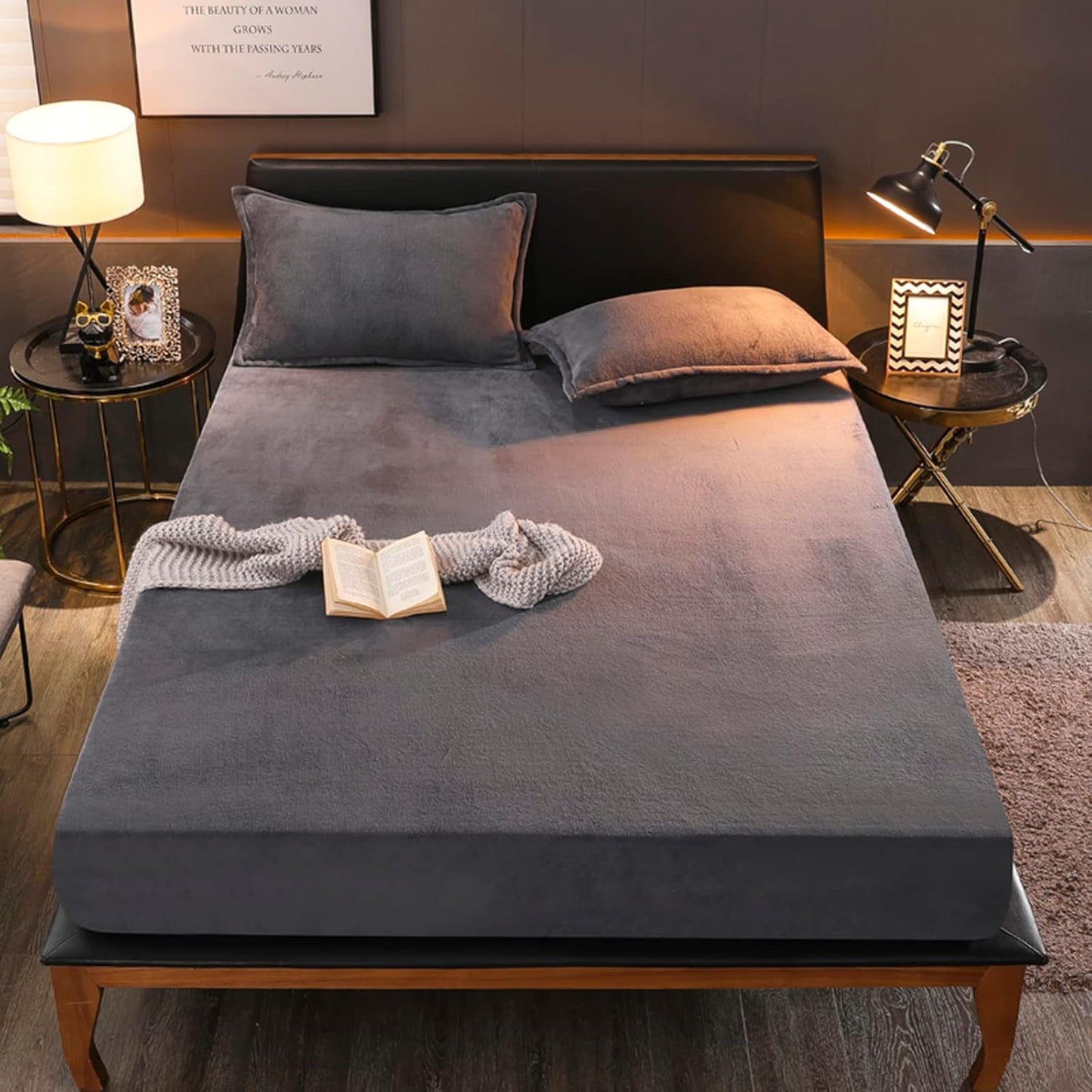 Charcoal Fleece Fitted Sheet