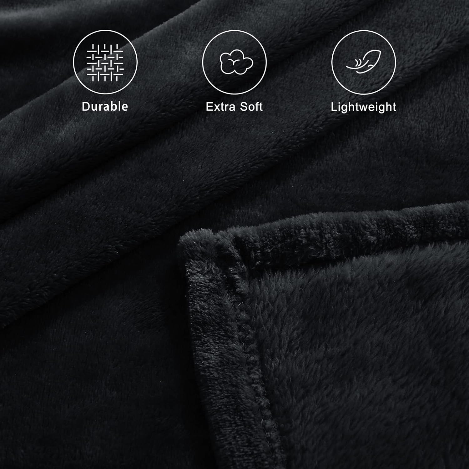 Midnight Black Winter Throw