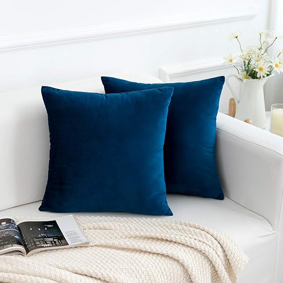 Navy Velvet Cushion Pair