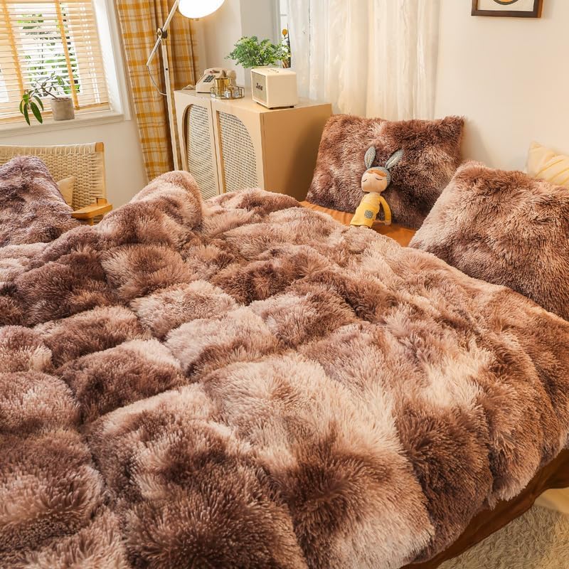 Coffee Brown Tye & Dye Shaggy Set