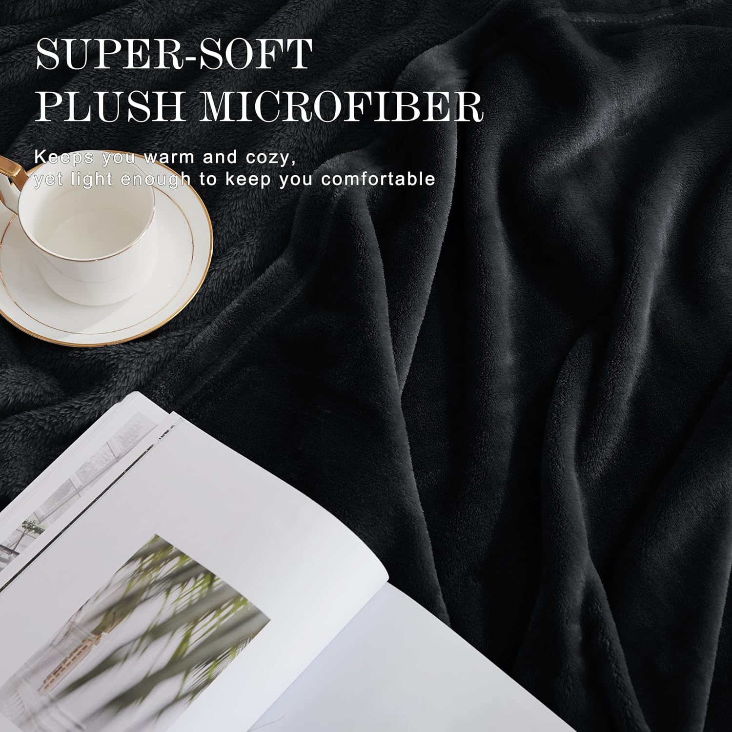 Midnight Black Winter Throw