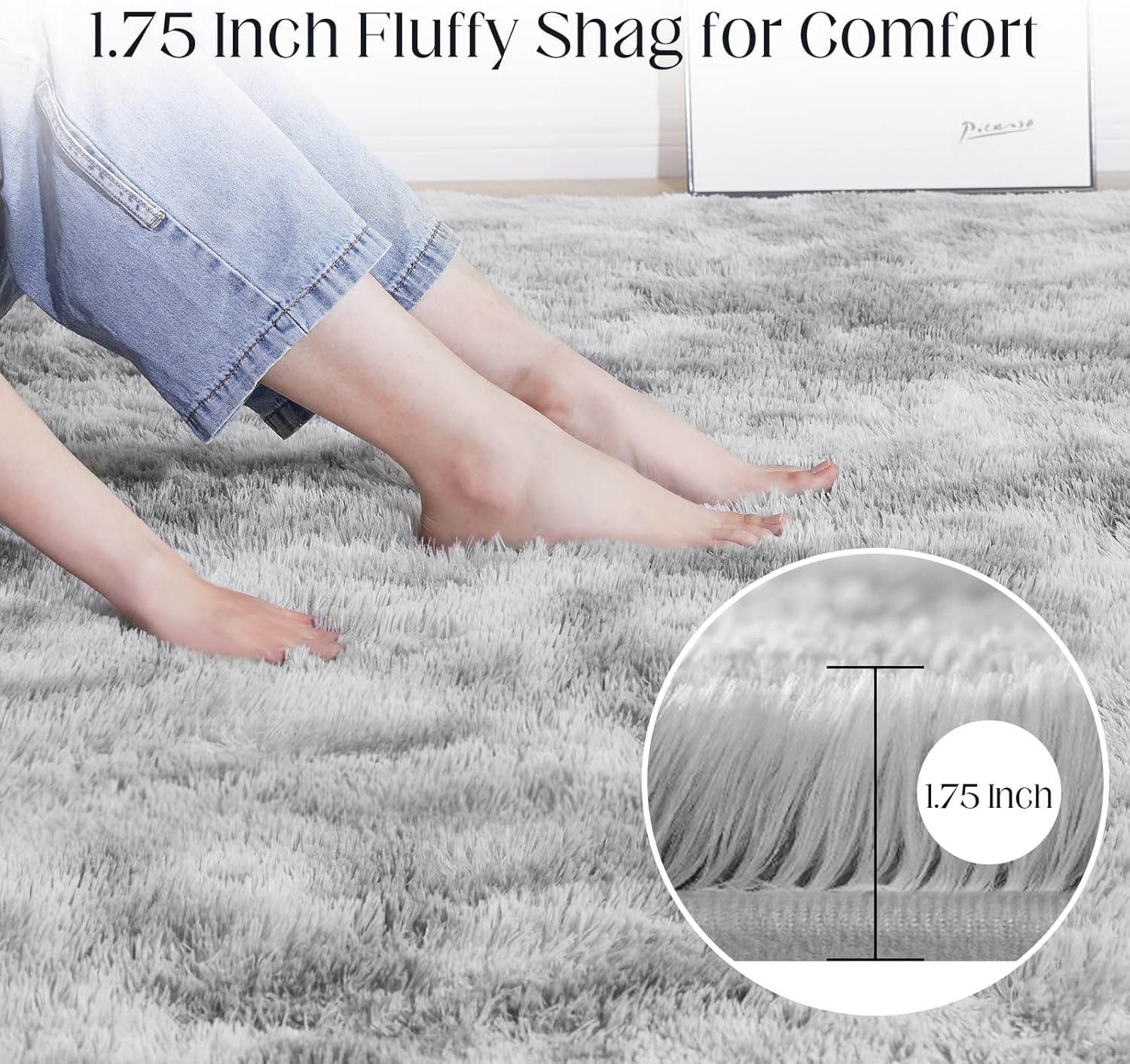 Grey Shaggy Carpet