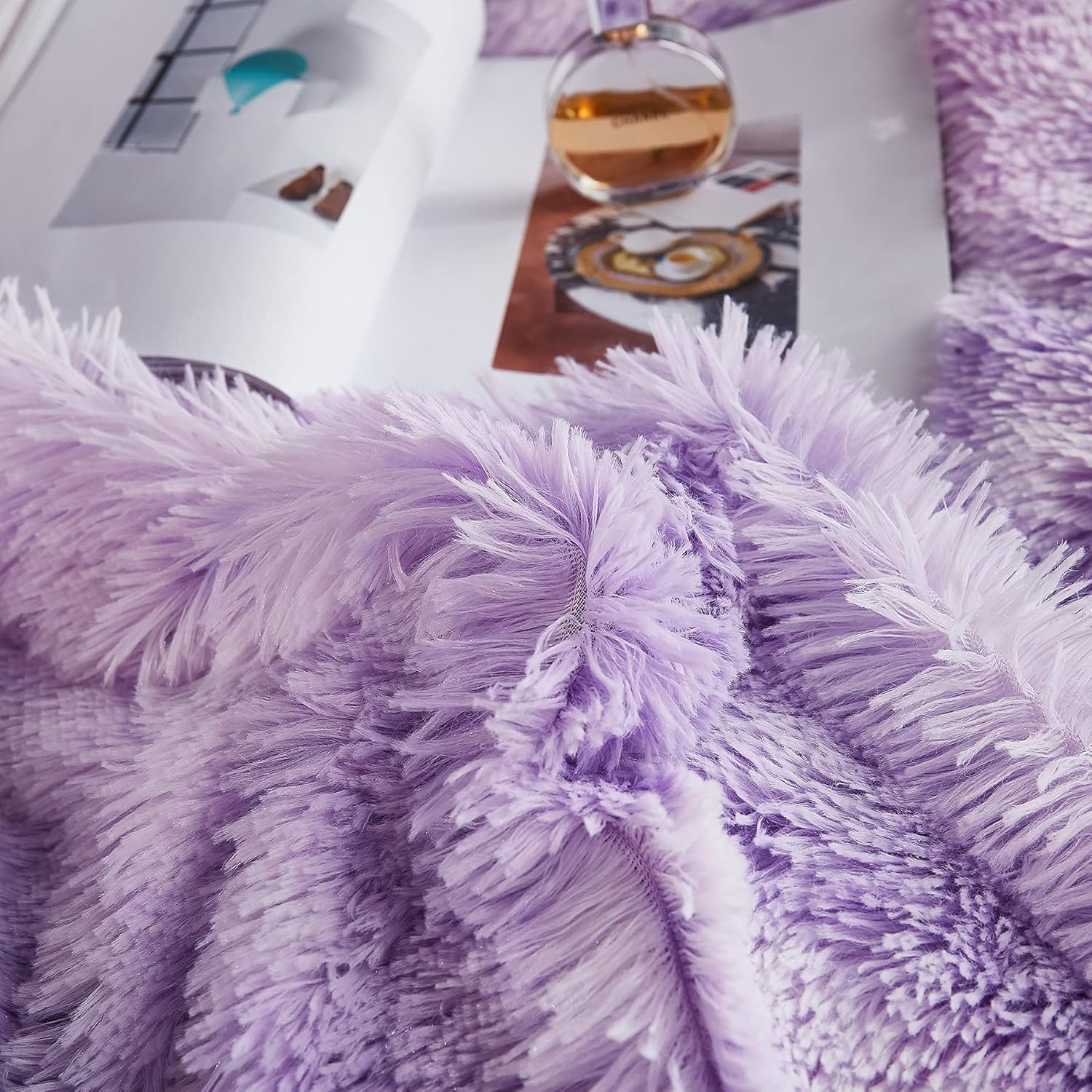 Lilac Tye & Dye Shaggy Set