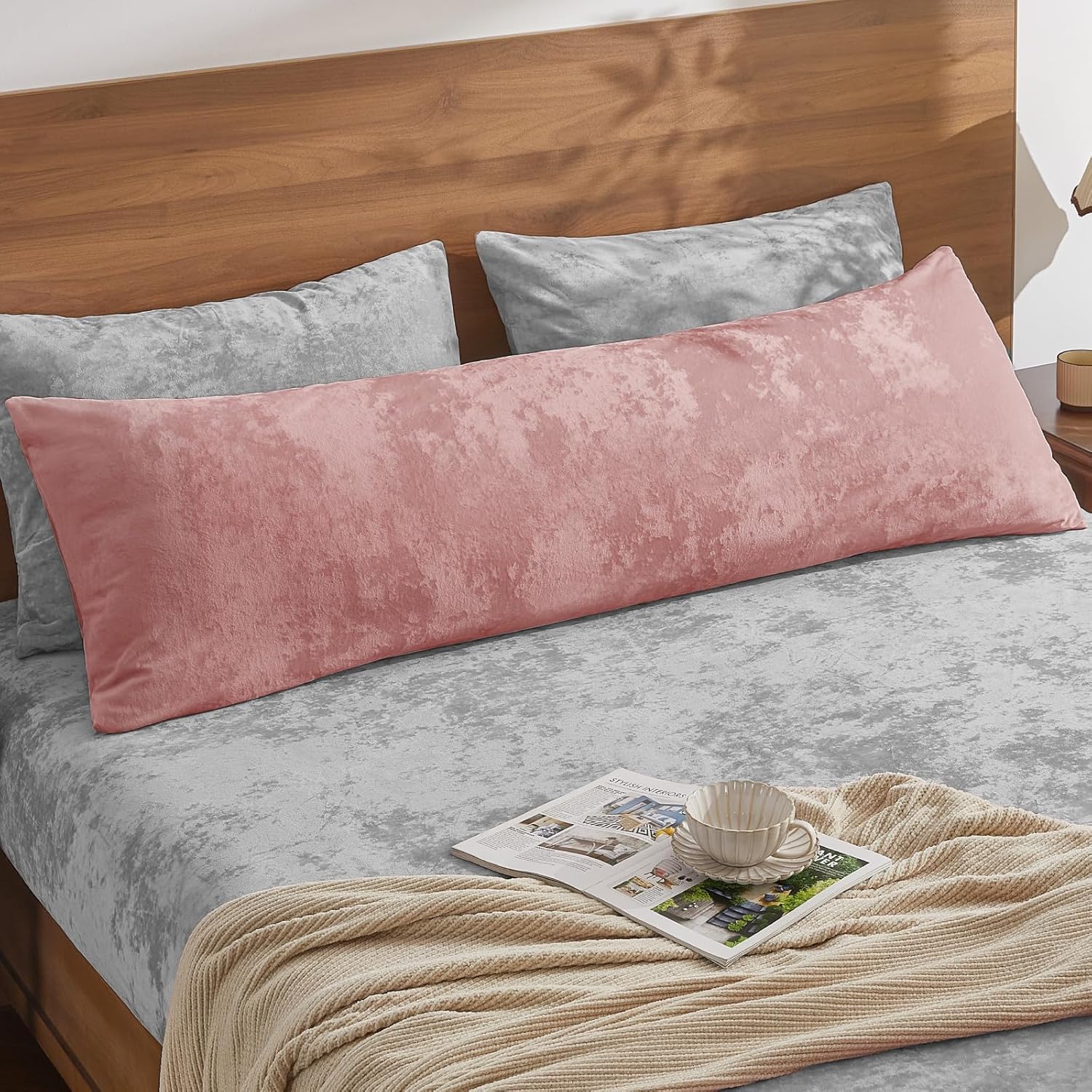 Pink Velvet Body Pillow