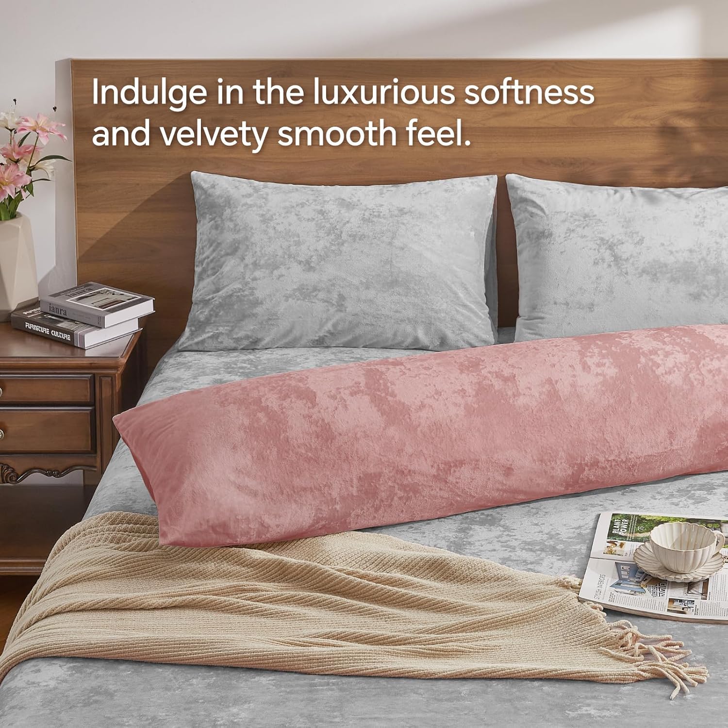 Pink Velvet Body Pillow