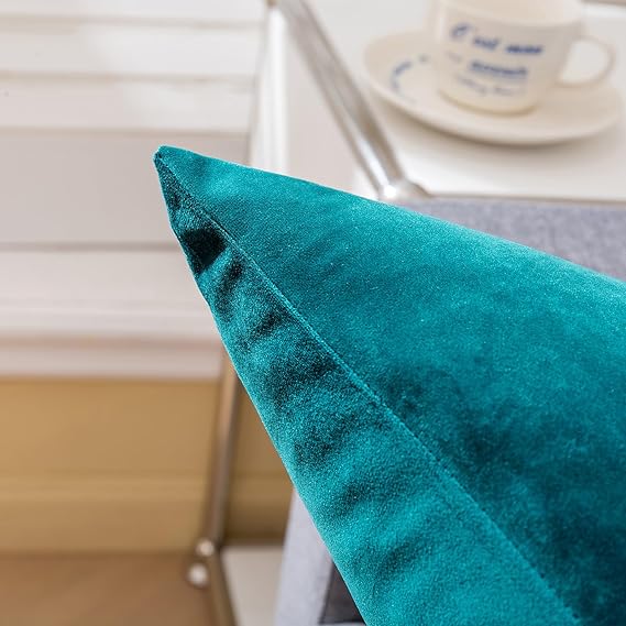 Teal Velvet Cushion Pair