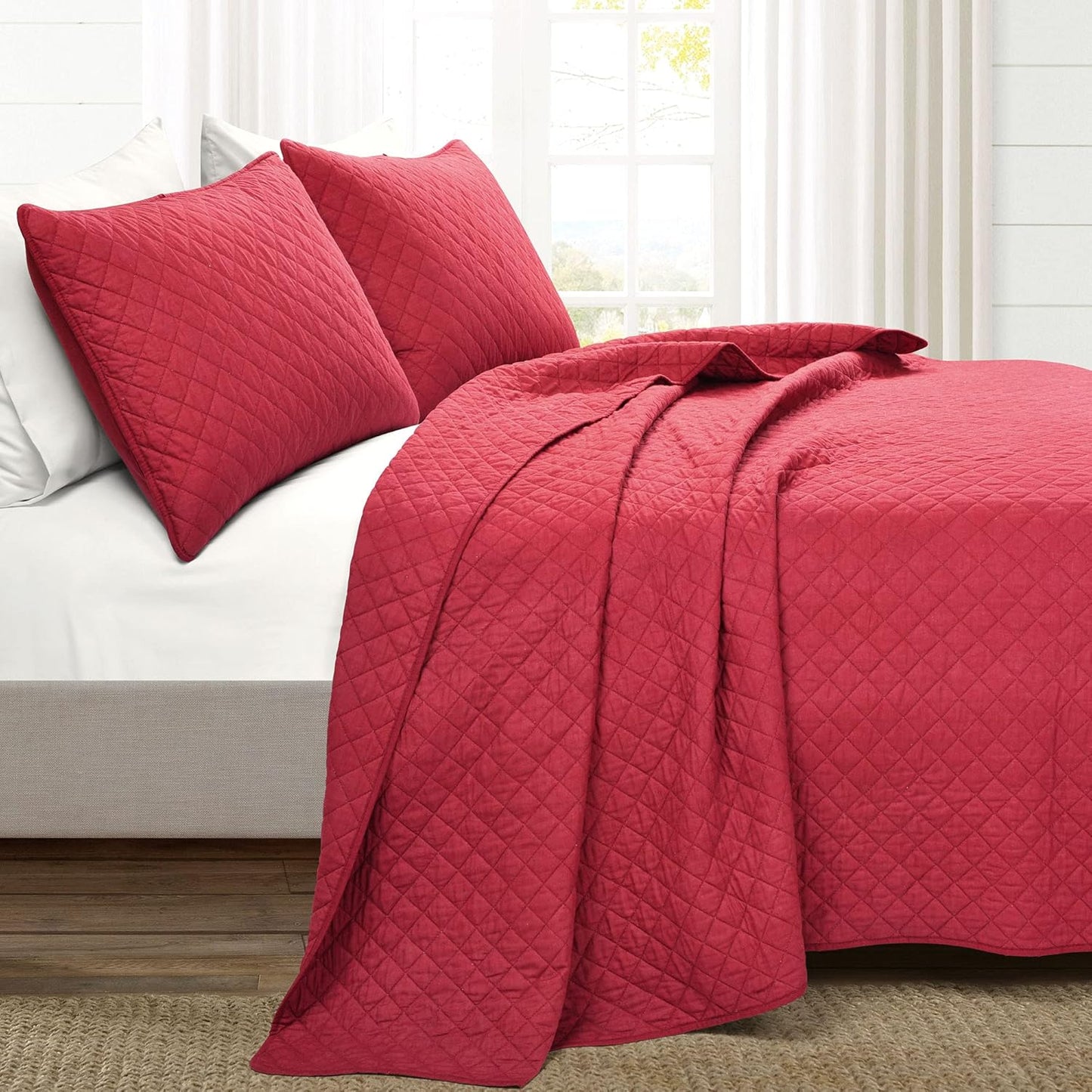 Diamond Echo Red Bedspread