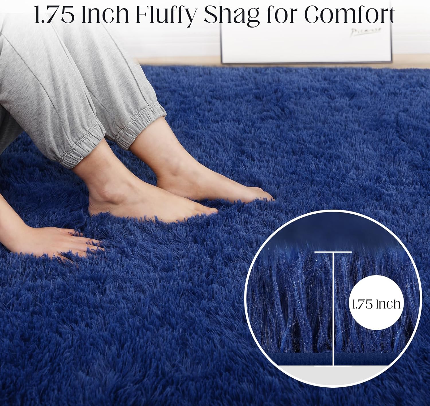Navy Shaggy Carpet