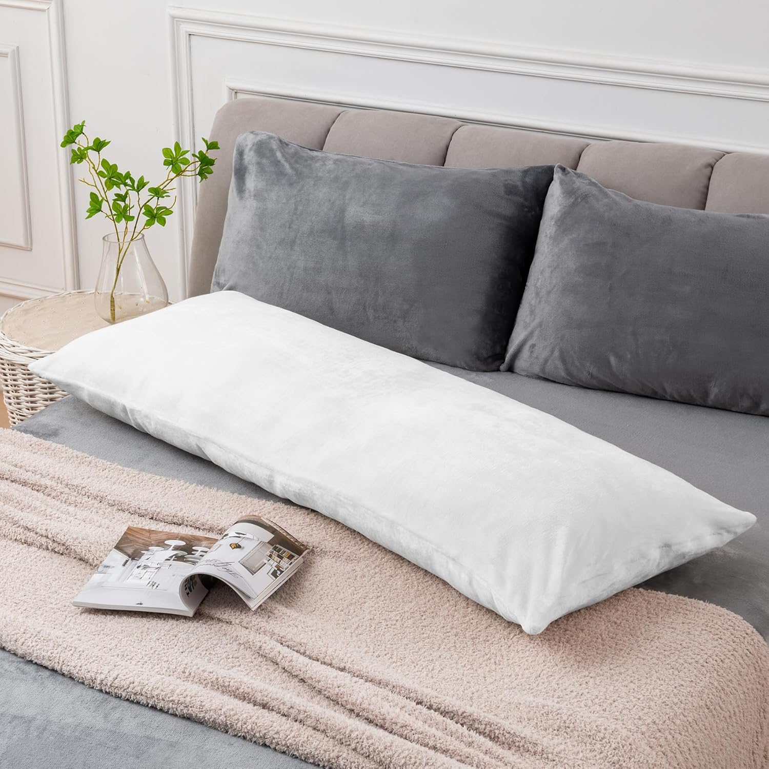 White Fleece Body Pillow