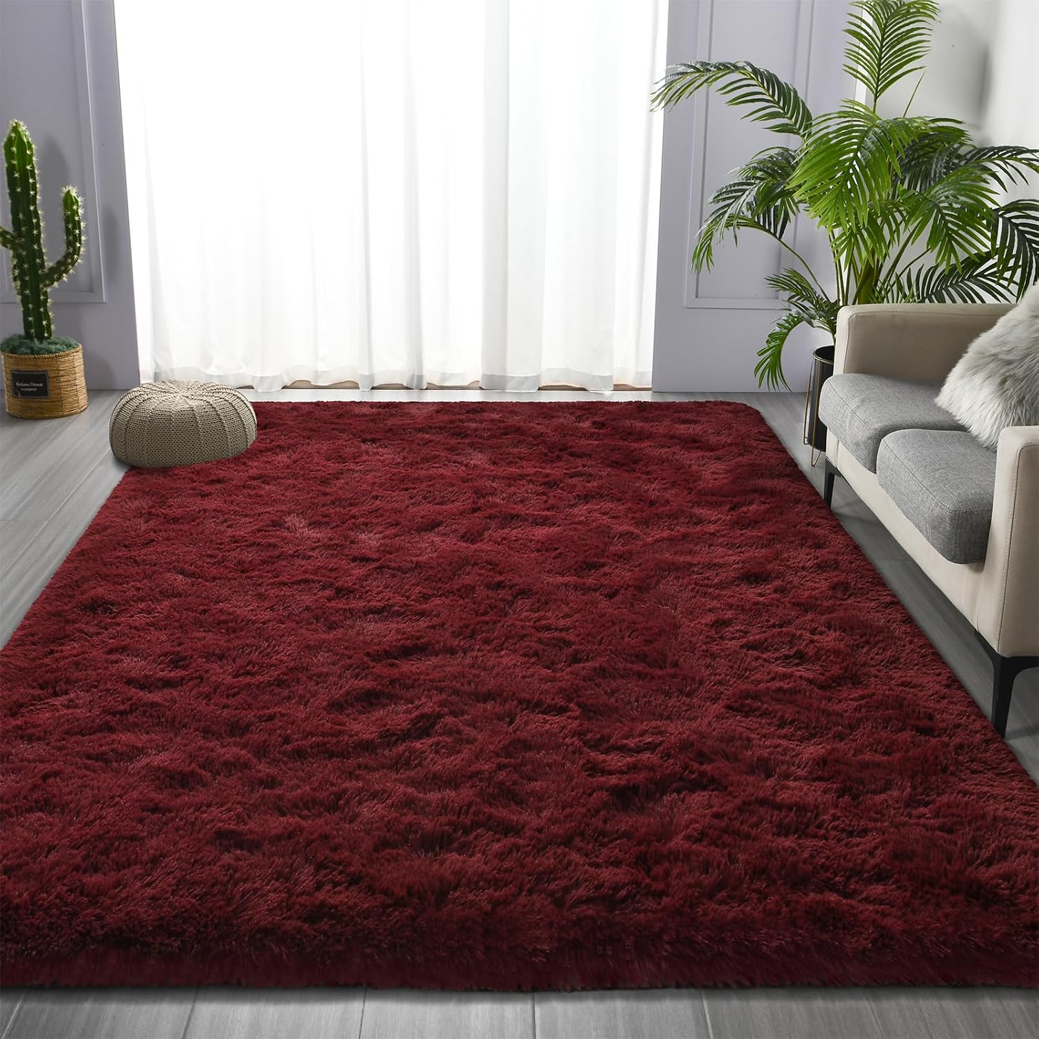 Burgandy Shaggy Rug