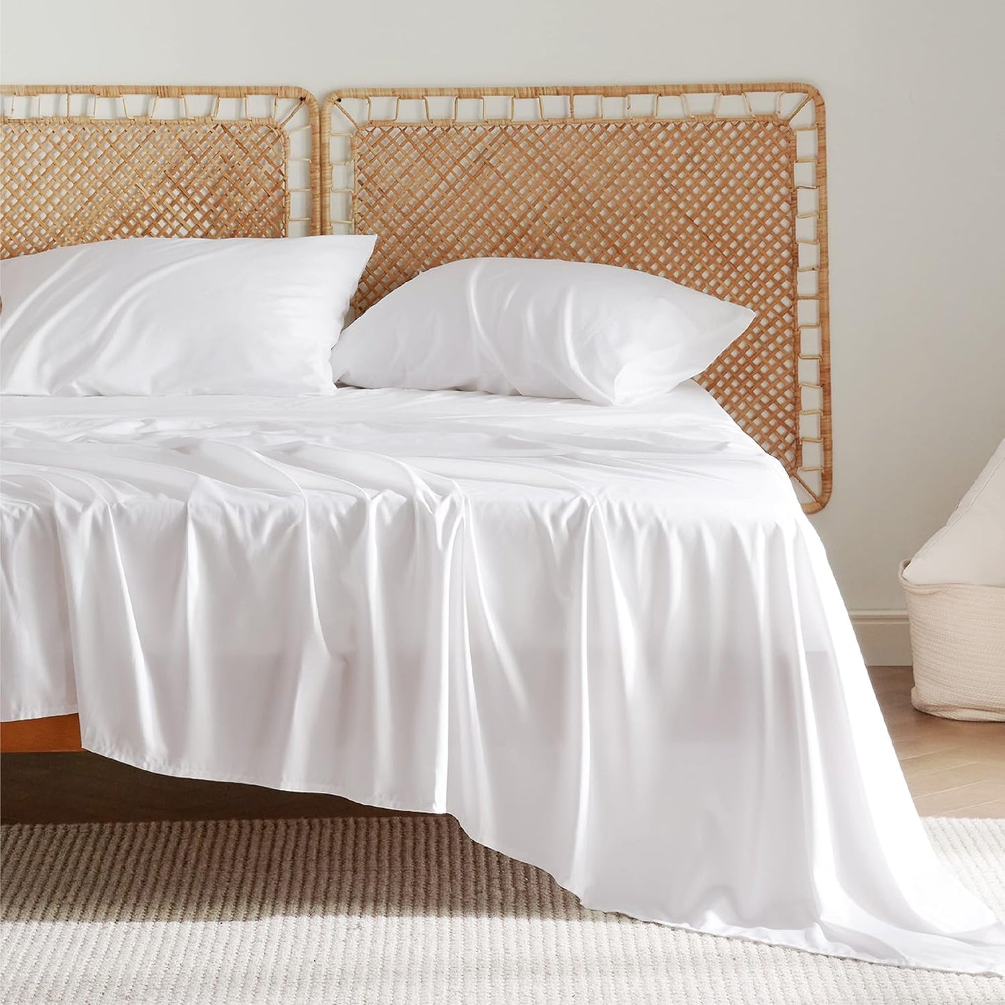 White Satin Bed Set