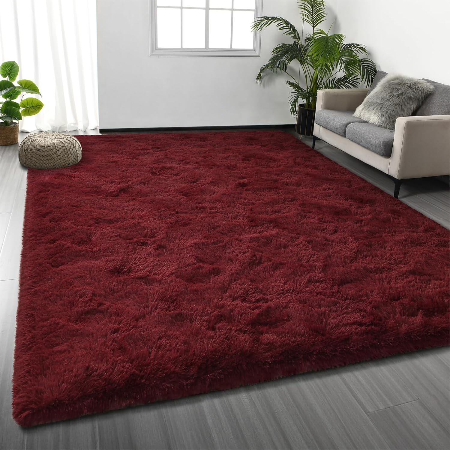 Burgandy Shaggy Rug
