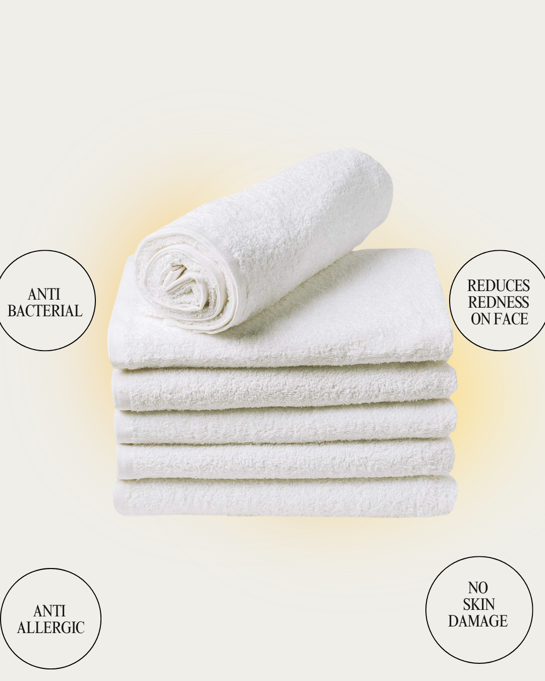 Face Towel Pack of 6 100% Cotton (Anti allergic)