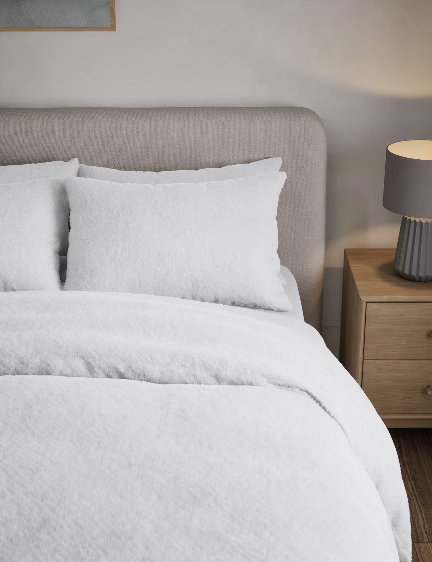 Fleece White Bed Sets