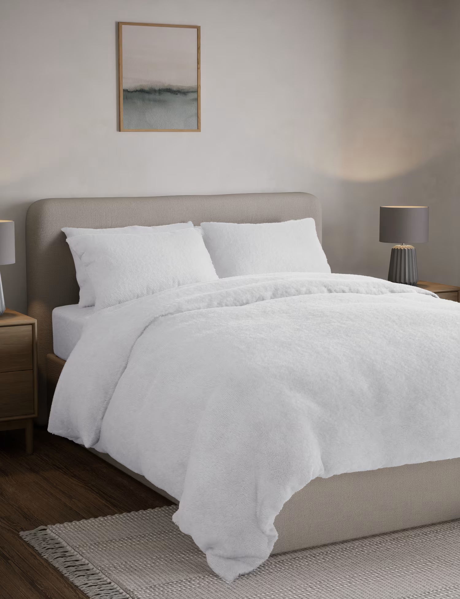 Fleece White Bed Sets