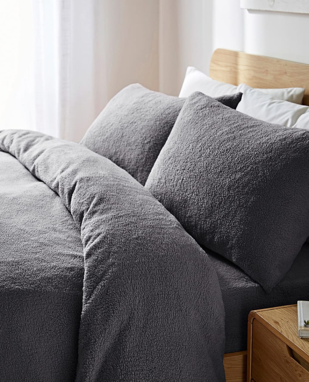 Charcoal Fleece Comforter Cover