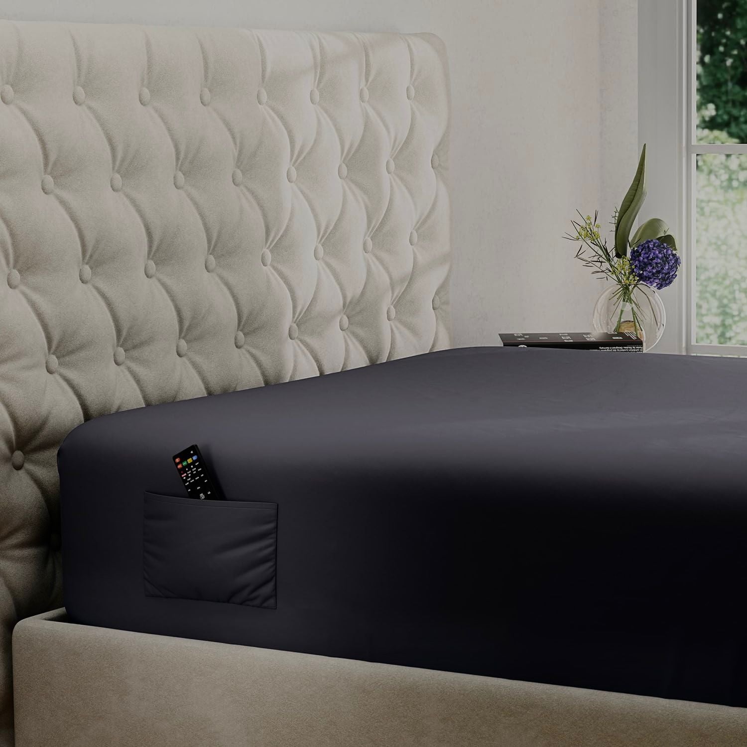Microfiber Charcoal Fitted Sheet