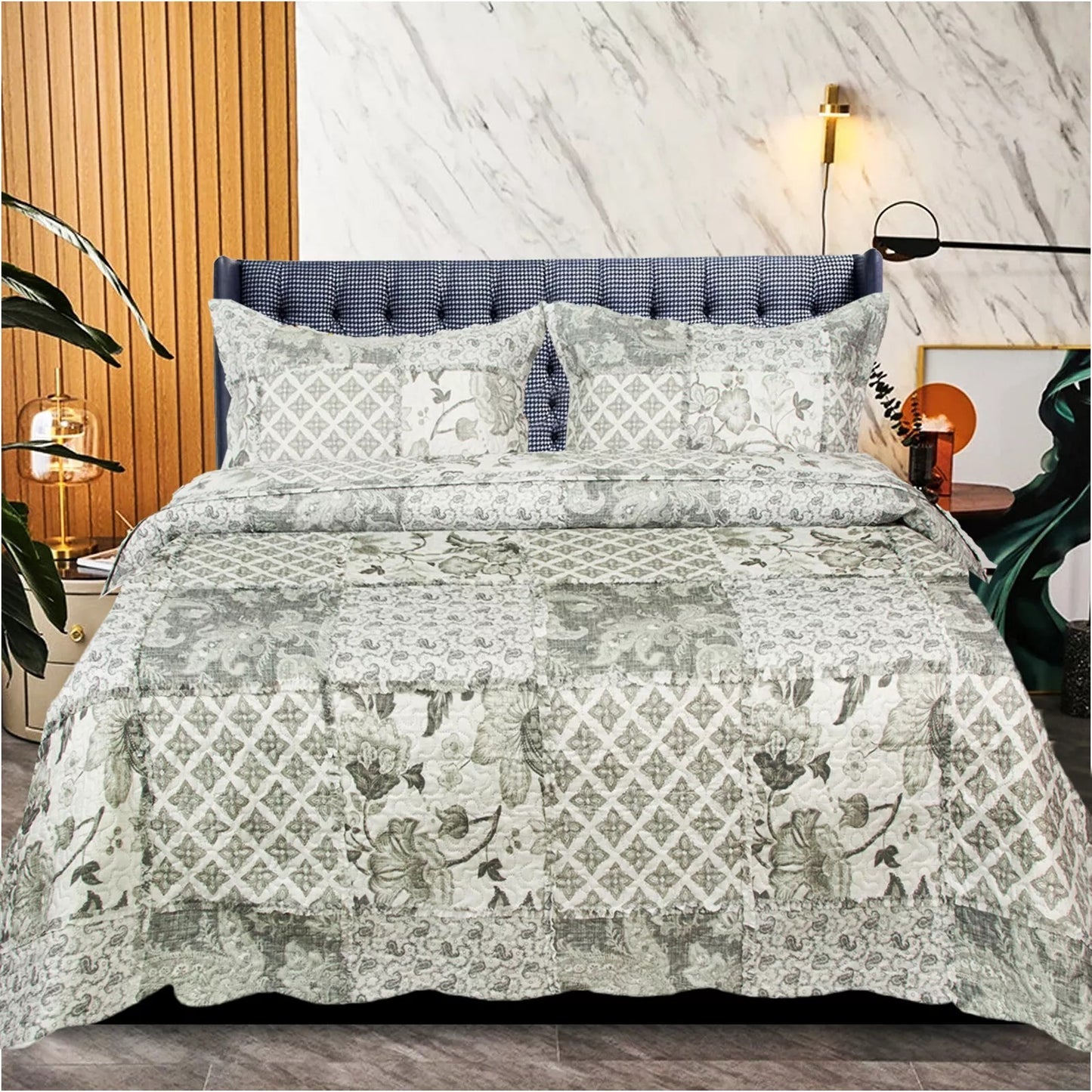 Grey Artistry Bed Spread