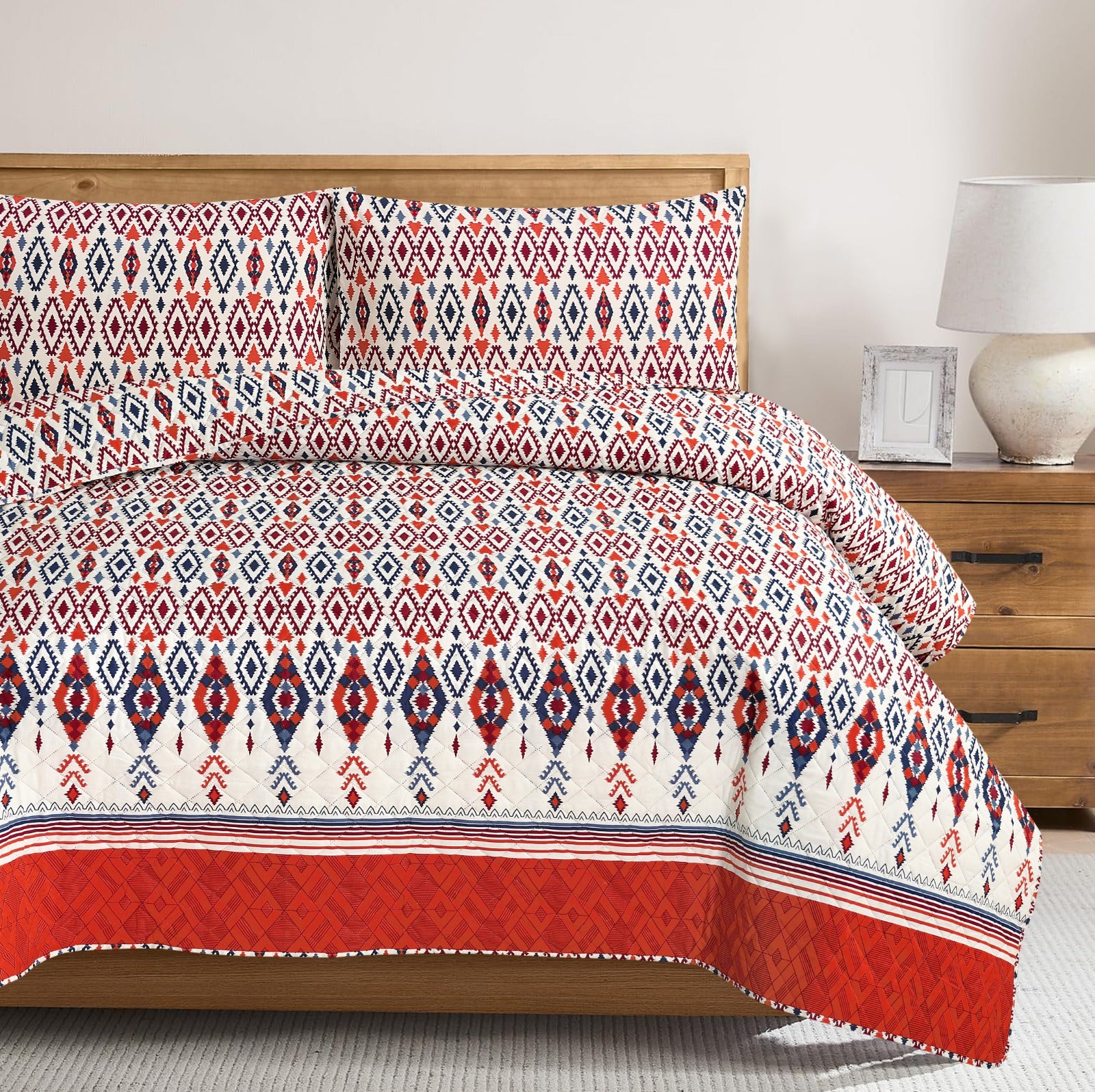 Boho Blaze Quilted Bed Spread Set
