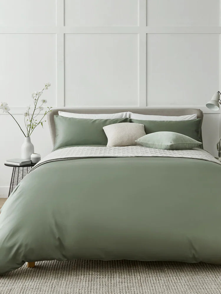 Sage Green Satin Bed Set