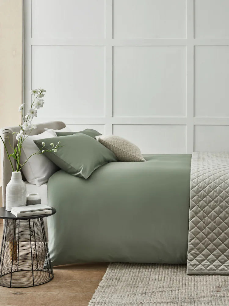 Sage Green Satin Bed Set