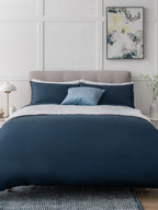 Navy Blue Satin Bed Set