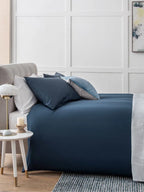 Navy Blue Satin Bed Set