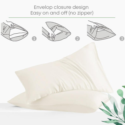 Beige Silk Pillowcases Pair