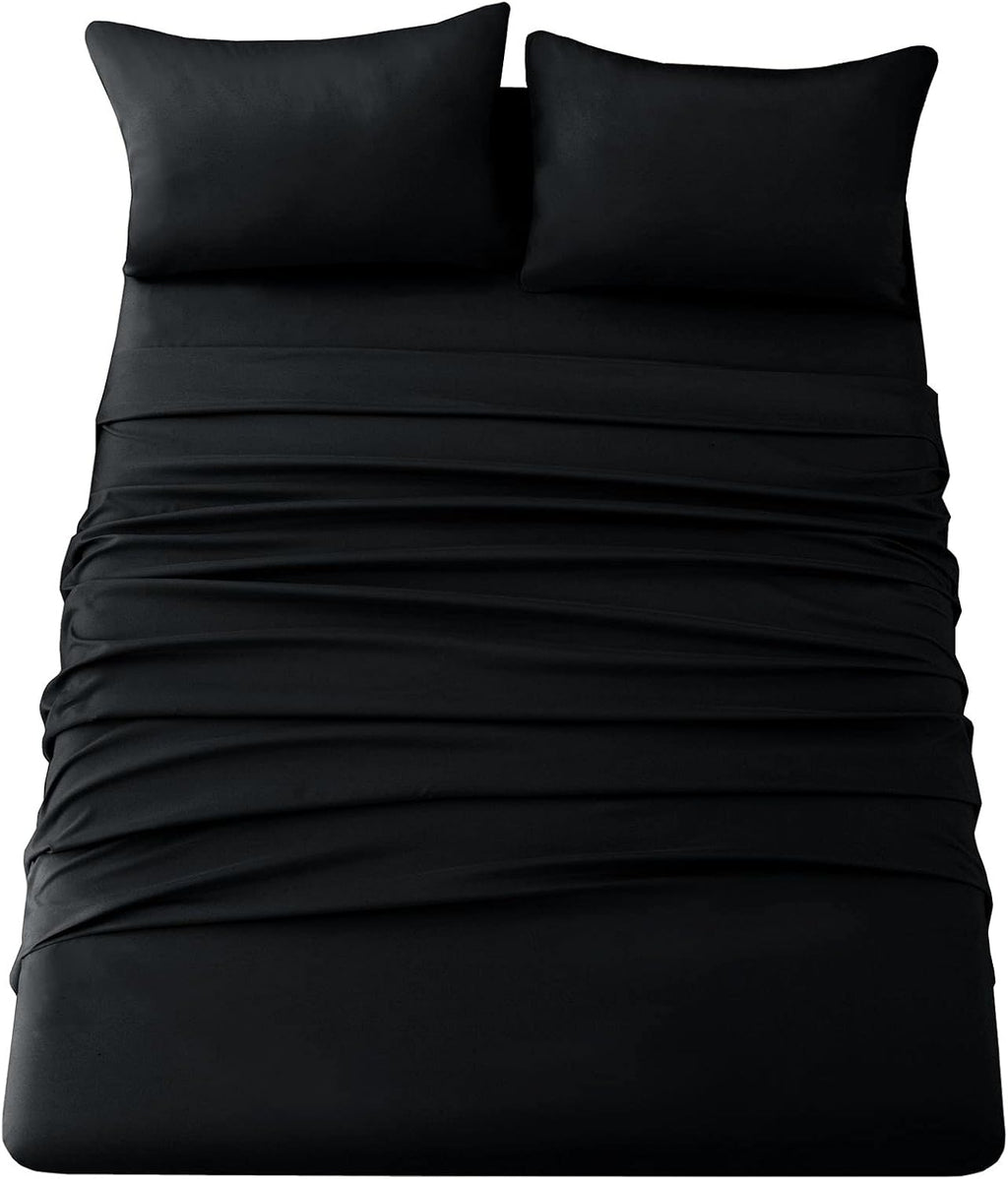 Poly Cotton Black Flat Sheet