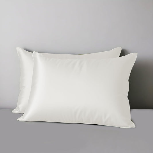 Beige Silk Pillow Pair