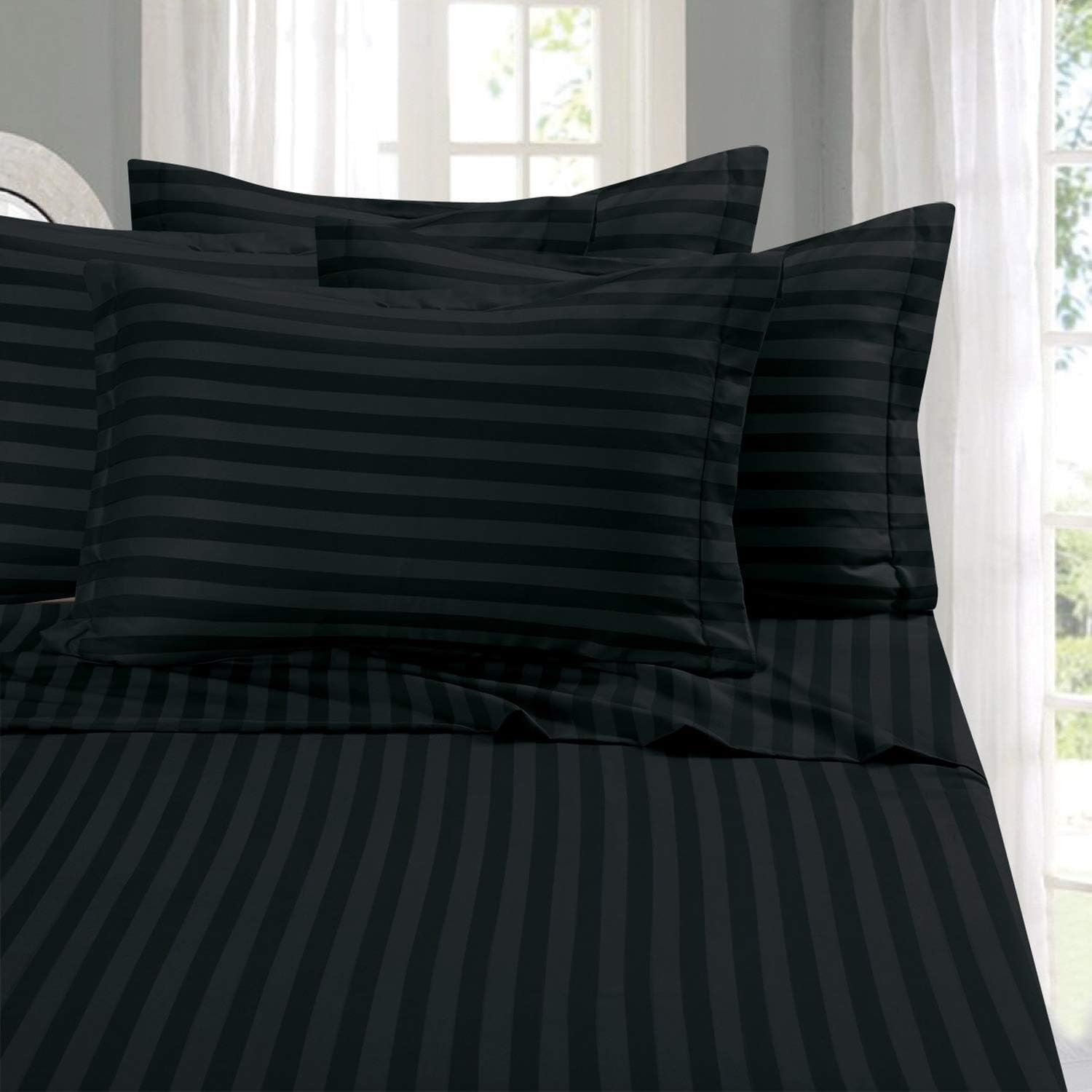 DualWeave Satin Black Sheet Set
