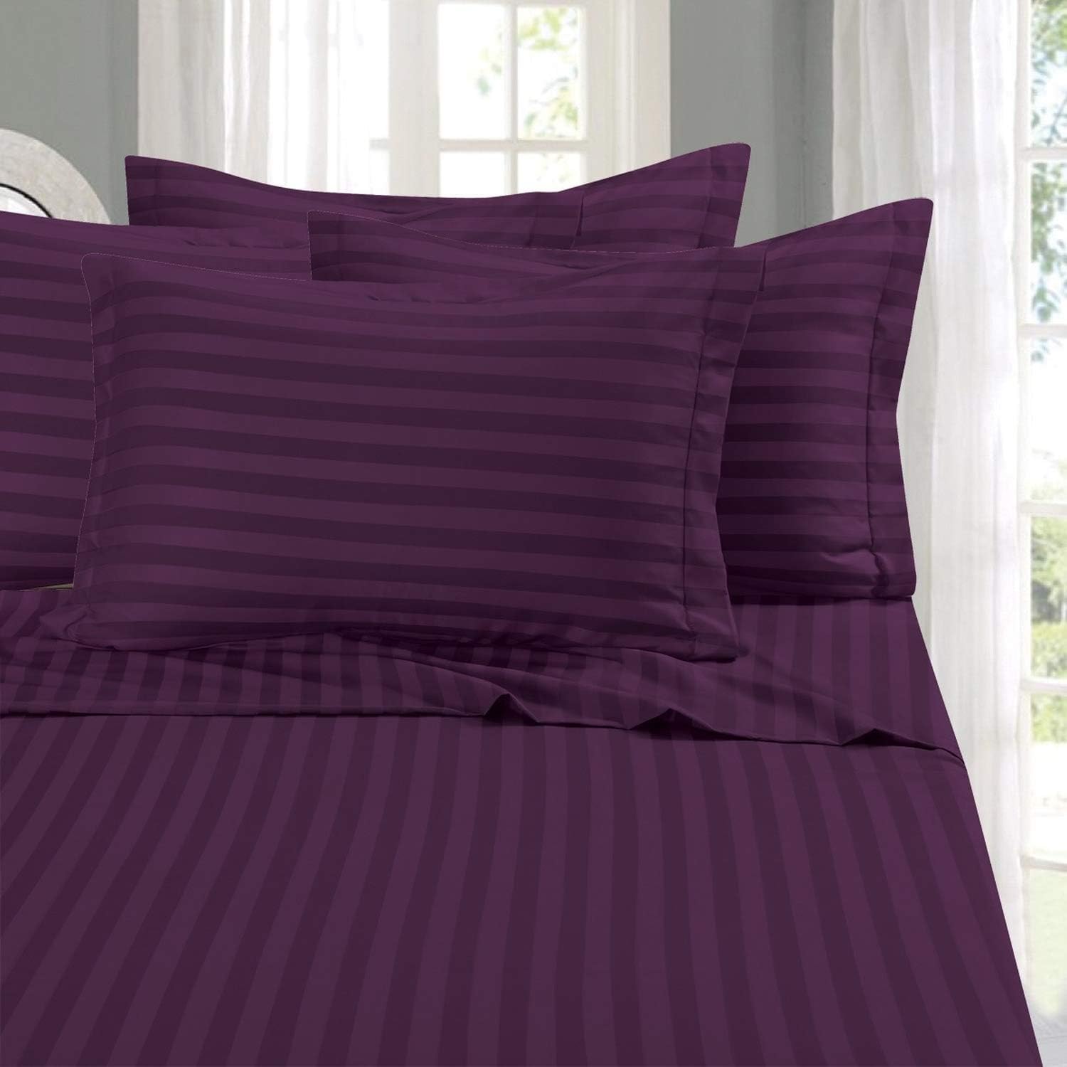DualWeave Satin Egg Plant Purple Sheet Set