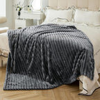Fleece Bumblebee Grey Blanket