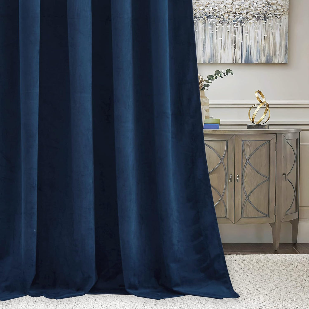 Jaguar Navy Blue Velvet Curtains