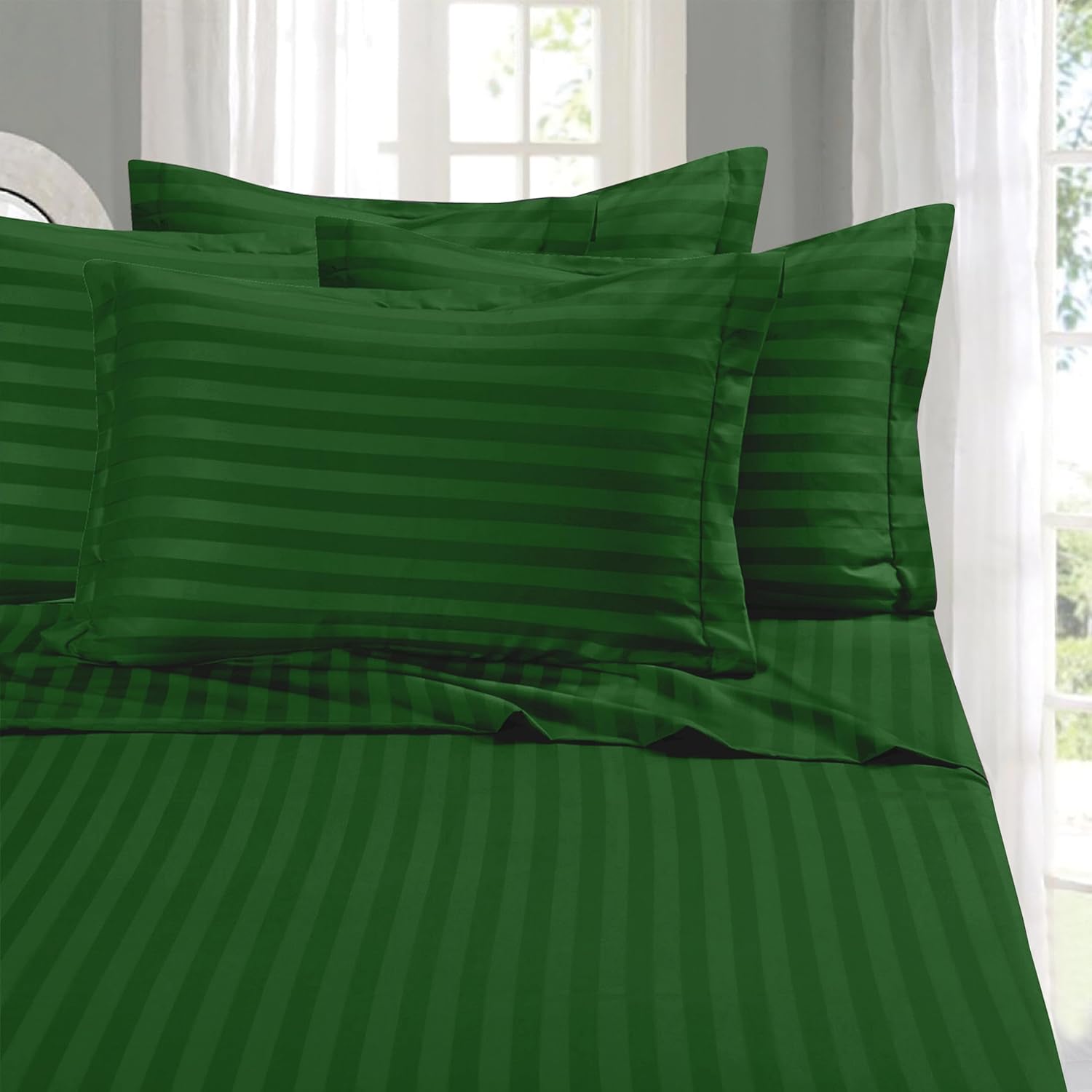 DualWeave Satin Hunter Green Sheet Set