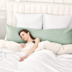 Waffle Weave Sage Green Body Pillow